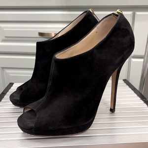 On SALE Now Black suede peep toe Jimmy Choo bootie